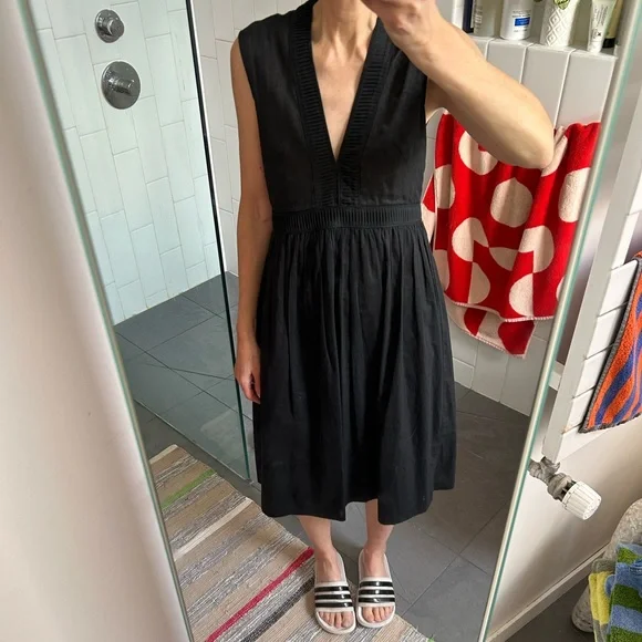 black v neck empire waist dress La Femme 28547 Dress - La Femme Prom Dresses main image 1